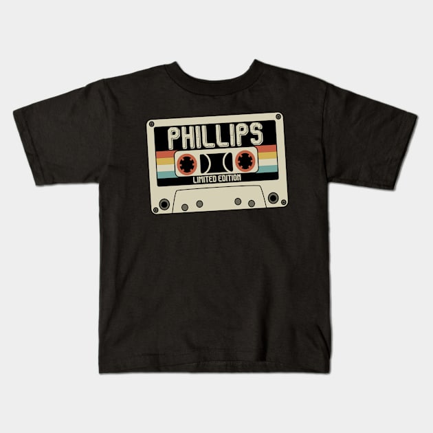 Phillips Name - Limited Edition - Vintage Style Kids T-Shirt by Debbie Art